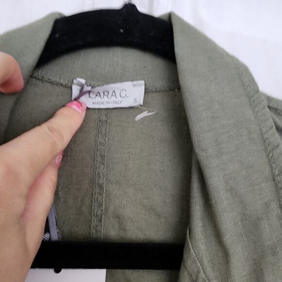 Lara G. Linen Blazer S olive green lagenlook NWTWorkwear Office Summer cotton - Picture 6 of 11